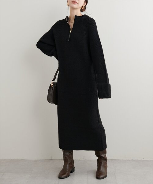 「natural couture」 ニットワンピース FREE ブラック レディース_画像8
