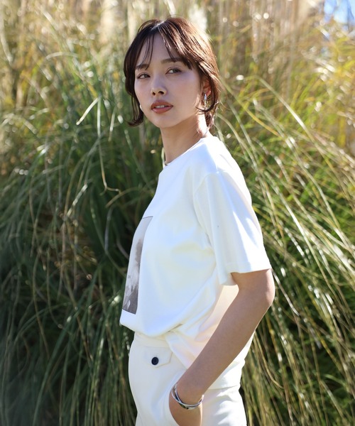 tシャツ 「made in Japan」「cotton silk」flower photo print ENC T-shirt / 「日本製」「コット ENC tシャツ 「made in Japan」「cotton silk」flower photo