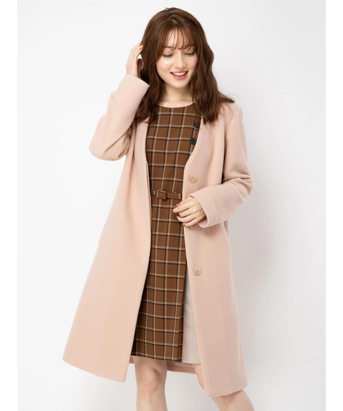 「BE RADIANCE」 ノーカラーコート FREE ベージュ レディース_画像6