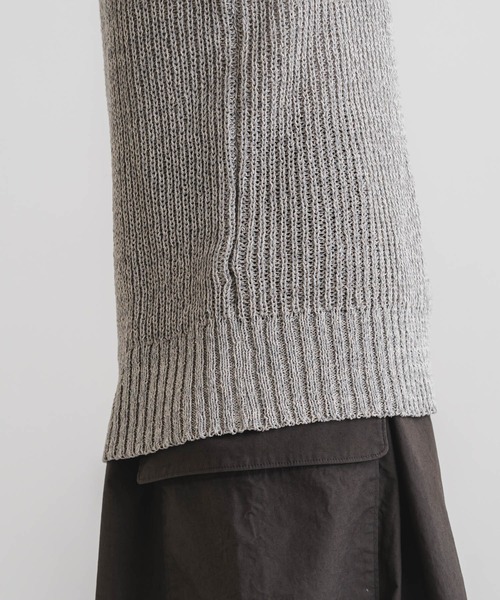 Cristaseya クリスタセヤ　和紙ジレ　ニット　ベスト Cristaseya クリスタセヤ LINEN RIBBED 3 YARN GILET リネン