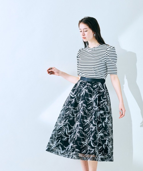 Audie a Muses（オーディア ミューズ） スカート 夏 メッシュフラワー