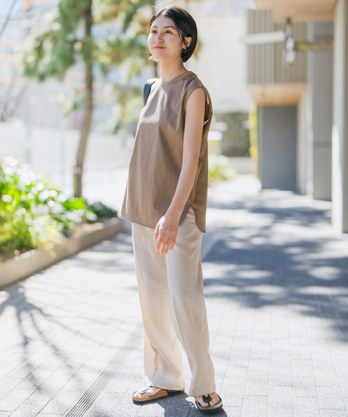 Spick＆Span tシャツ 「追加」ファインコットンノースリーブプル
