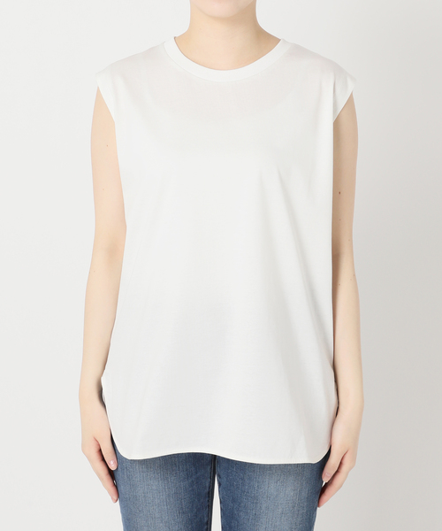 tシャツ ファインコットン ノースリーブプルオーバー レディース Spick＆Span tシャツ 「追加」ファインコットンノースリーブプル