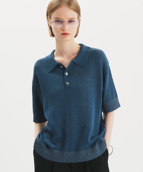 selle glant ポロシャツ SILVER BUTTON KNIT POLO SHIRT