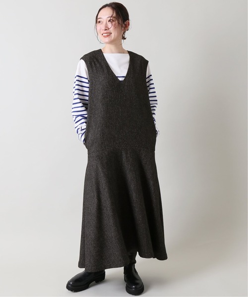 IENA / ノースリーブワンピース/38/ウール/BEG IENA（イエナ） ノースリーブワンピース 38 グレー レディース