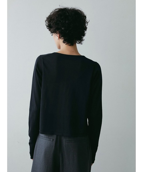 HER. ドライクルーネックカーディガン　ネイビー HER. カーディガン ドライクルーネックカーディガン レディース