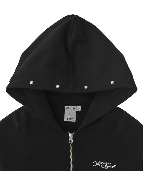 X-girl（エックスガール） パーカー ONE POINT PENCIL SCRIPT LOGO ZIP