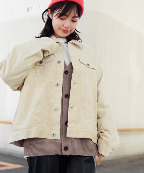 「Mark Gonzales」 コーデュロイジャケット「lulu＆arnieコラボ」 MEDIUM グレイッシュベージュ メンズ_画像4