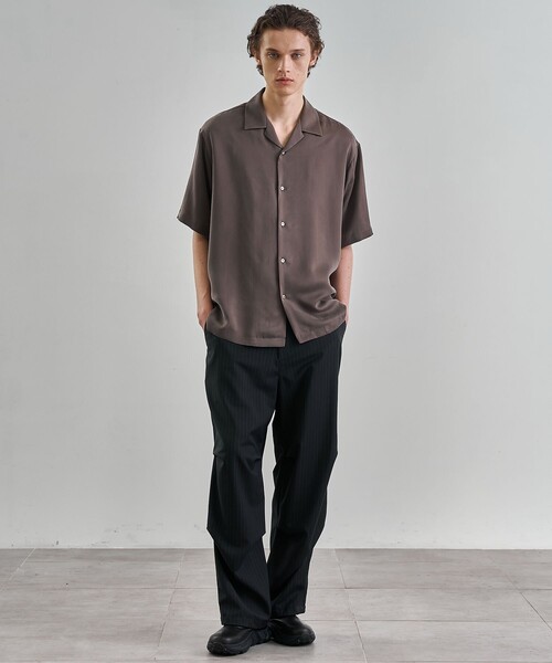 UNITED TOKYO シャツ HIGH TWIST CUPRA S/S オープンカラー