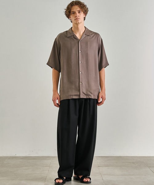 UNITED TOKYO シャツ HIGH TWIST CUPRA S/S オープンカラー