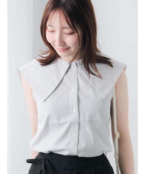 cen.セーラーカラーブラウスビッグカラー白ホワイトシャツdrawerayako サニークラウズ セーラーカラーブラウス〈レディース〉白｜Sunny