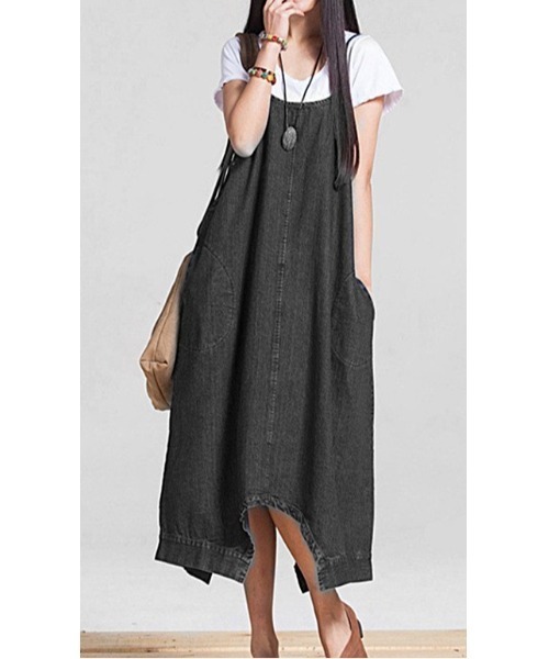 サロペット オーバーオール 2WAYワンピサルエルデニムサロペット