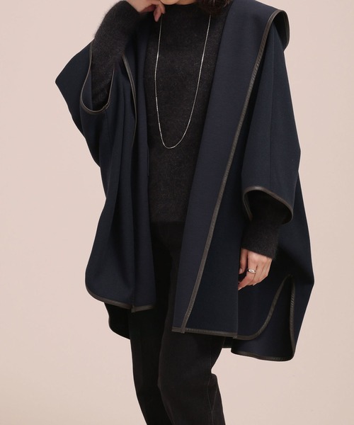 NANO universe（ナノ・ユニバース） ポンチョ 36 ネイビー レディース