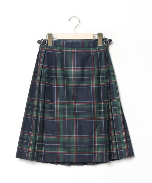 オニールオブダブリン スカート チェック ネイビー O'NEIL of DUBLIN（オニールオブダブリン） チェック柄スカート 36