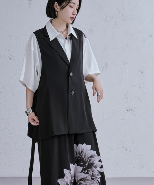 Ellno Loset ベスト ジレ トロミテーラードジレ/SETUP対応