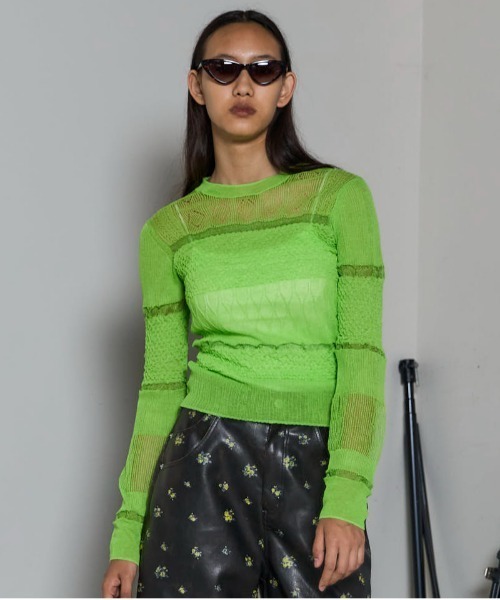 ニット セーター 「25AW PRE-ORDER」Sheer Smocked Knit Pullover/シアースモッキングニット「MAISON SP MAISON SPECIAL ニット セーター 「25AW PRE-ORDER」Sheer