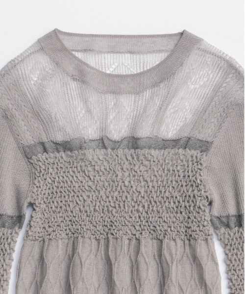 ニット セーター 「25AW PRE-ORDER」Sheer Smocked Knit Pullover/シアースモッキングニット「MAISON SP MAISON SPECIAL ニット セーター 「25AW PRE-ORDER」Sheer