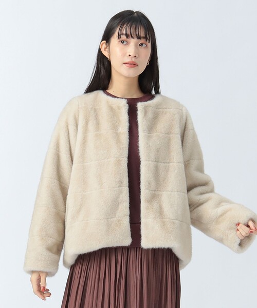 フェイクファーノーカラージャケットのおすすめ人気商品一覧 通販