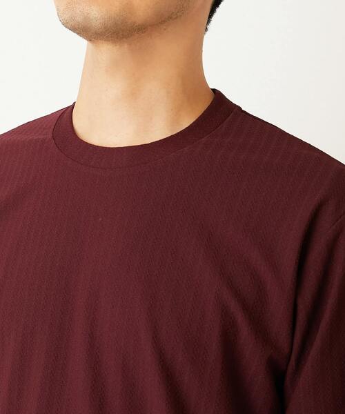 MEN'S MELROSE tシャツ ストレッチストライプクルーネックTシャツ