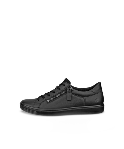 ❤️美品❤️ecco エコー レザー スニーカー ジップ 24.0㌢ EEE 黒 ecco（エコー） スニーカー 幅広 CLASSIC SNEAKER サイドジップ