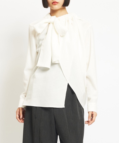 gomme（ゴム） ブラウス シャツ C/Wビエラ ライトドレープブラウス