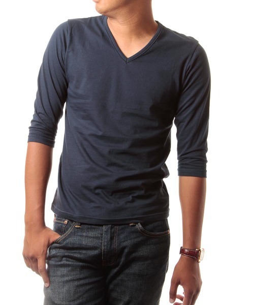 garsonwave 「garsonwave」 7分袖Tシャツ M サックスブルー メンズ