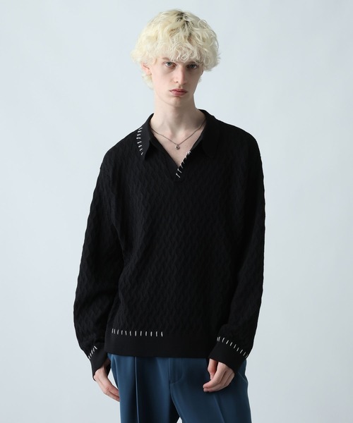 HARE ポロシャツ 「接触冷感」ステッチルーズニットポロ(HARE