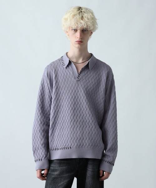 HARE ポロシャツ ステッチルーズニットポロ(HARE) メンズ : ZOZOTOWN