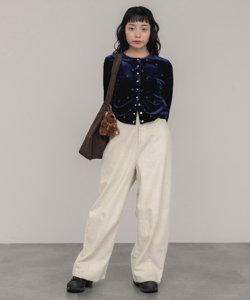 Dress hippy★コーデュロイワイドパンツ☆送料無料★ HEILIS（ヘイリス） ワイドパンツ パンツ コーデュロイカーブパンツ