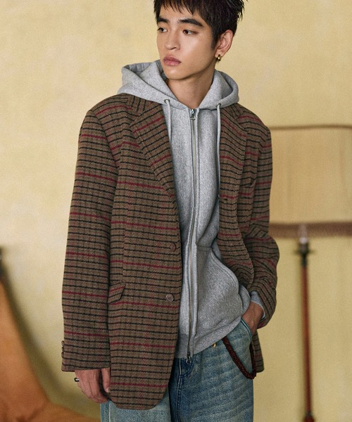 bleme ジャケット Bleme ジャケット テーラードジャケット クラシック ツイード チェック