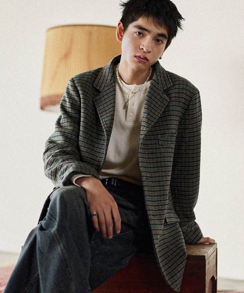 Bleme ジャケット テーラードジャケット クラシック ツイード チェック