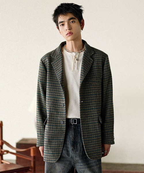 Bleme ジャケット テーラードジャケット クラシック ツイード チェック