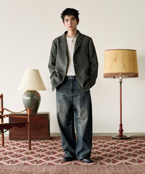 Bleme ジャケット テーラードジャケット クラシック ツイード チェック