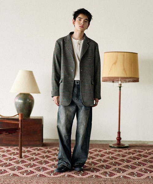 Bleme ジャケット テーラードジャケット クラシック ツイード チェック