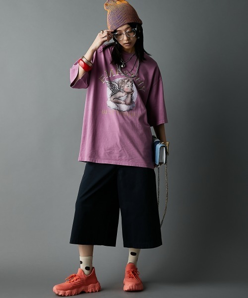 「GEVS.」 半袖Tシャツ 5L ピンク レディース_画像7