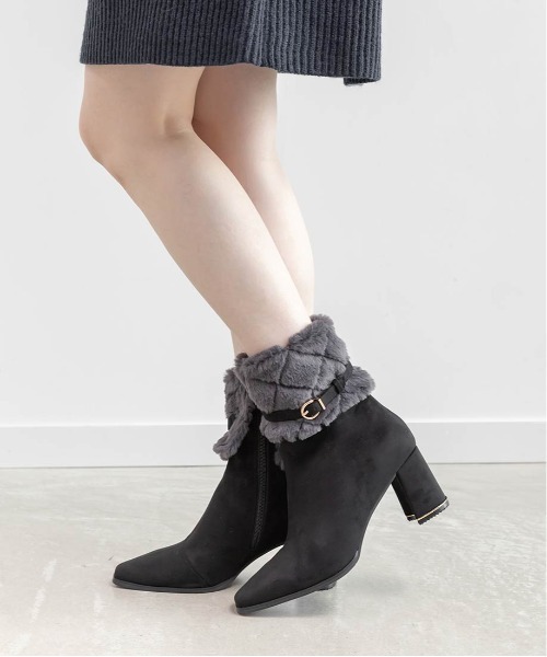 RANDA（ランダ） ブーツ 4WAYキルティングファーブーツ レディース