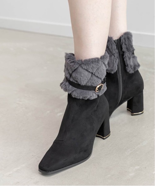 RANDA（ランダ） ブーツ 4WAYキルティングファーブーツ レディース
