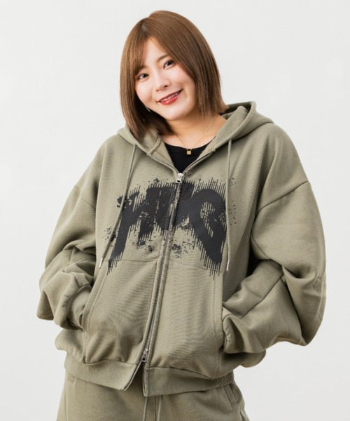 服/ファッション パーカー メンズ レディース パーカー 袖タック入りダブルZIPパーカー レディース メンズ
