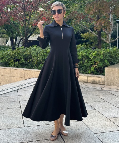 希少品！美品【or slow /オアスロウ】ワンピース　インディゴ 希少品！美品【or slow /オアスロウ】前空きワンピース インディゴ