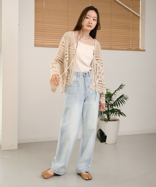 「Bab」 長袖ニット M ベージュ レディース_画像3