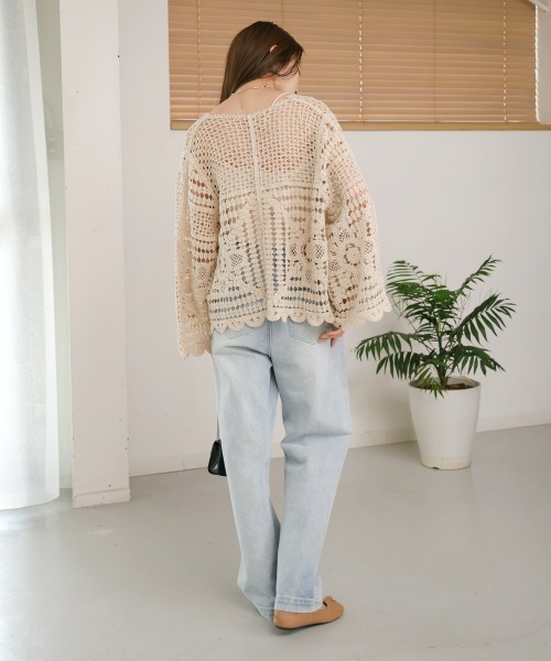 「Bab」 長袖ニット M ベージュ レディース_画像5