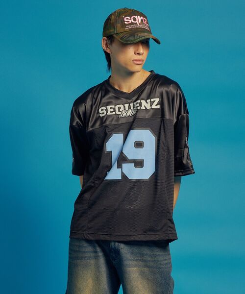 「SEQUENZ」 半袖Tシャツ LARGE レッド メンズ_画像2