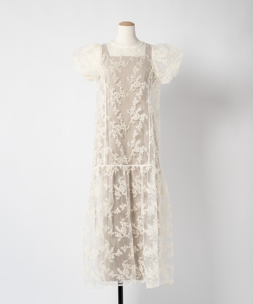 「moi tytto」 半袖ワンピース SMALL ナチュラル レディース_画像2