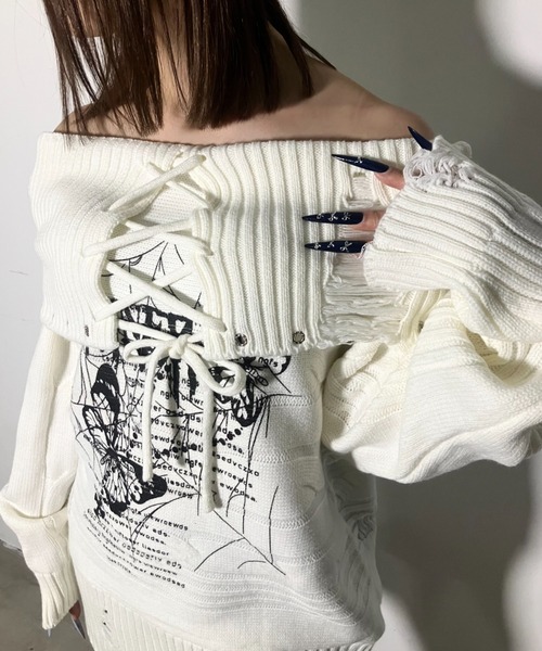 00's vintage ギミック　ダメージ　メッシュニット　亜熱帯　グランジ 00's vintage ギミック ダメージ メッシュニット 亜熱帯 グランジ 00's