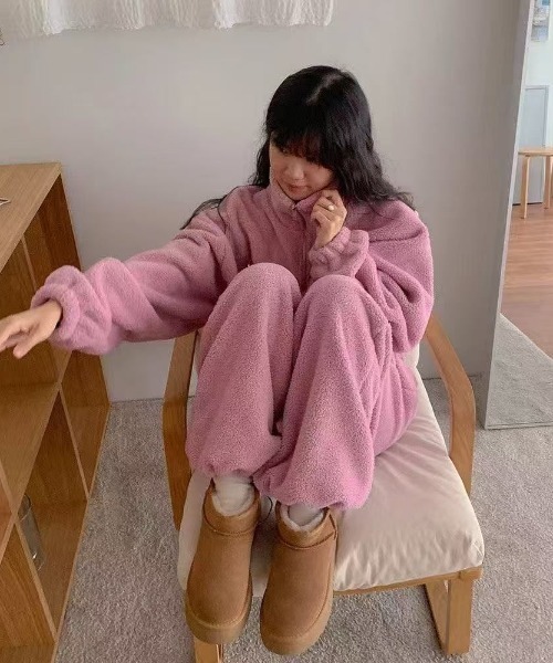 Apolina セットアップ Aelina セットアップ ボアスタンドカラージップストップス＆スラックス