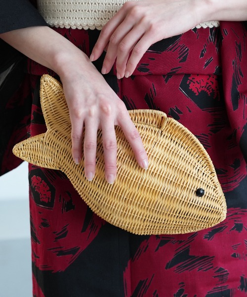 utatane かごバッグ カゴバッグ かごバッグ ラタンウィッカー 熱帯魚