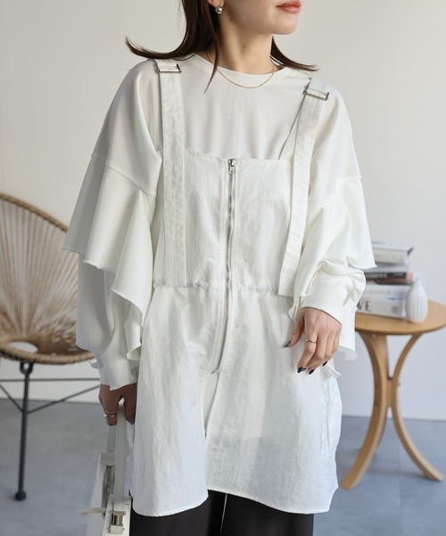 「ap retro」 ベスト FREE カーキ レディース_画像2