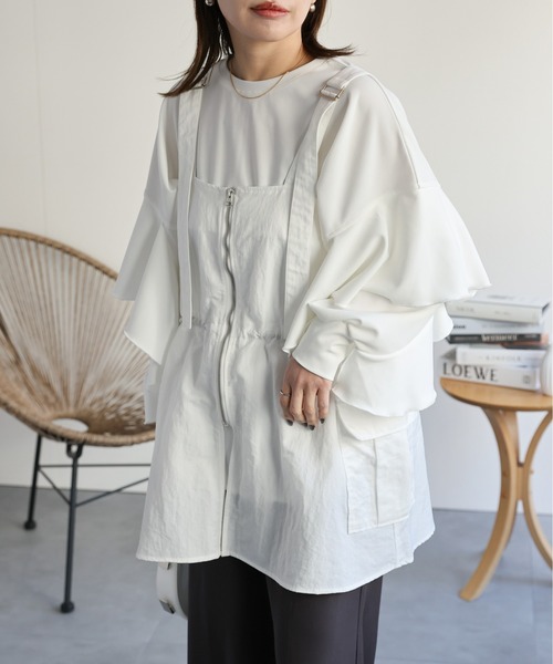 「ap retro」 ベスト FREE カーキ レディース_画像3