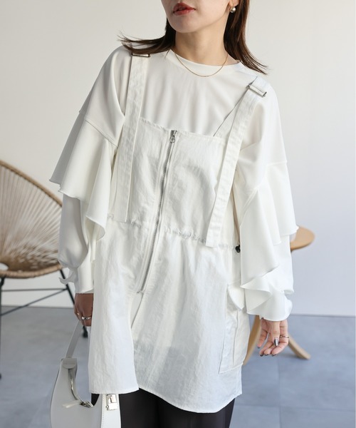 「ap retro」 ベスト FREE カーキ レディース_画像4