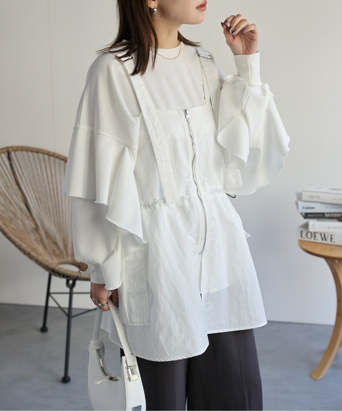 「ap retro」 ベスト FREE カーキ レディース_画像7